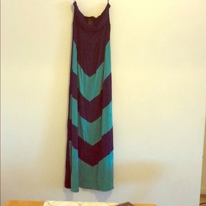 Strapless Chevron maxi dress